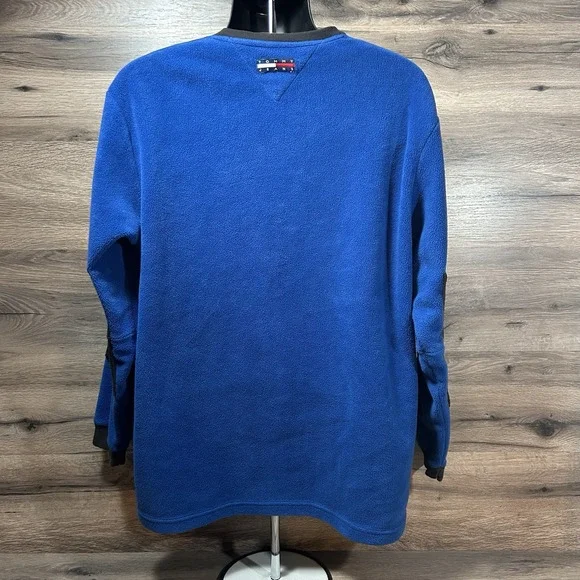Vintage Tommy Hilfiger Jeans‎ Mens Fleece Pullover Sweatshirt Blue Size Large - Picture 5 of 7